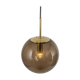 Large smoked glass ball pendant by Limburg in brass, Germany, 1970s.