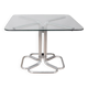 Table carrée vintage années 70 en métal chromé et verre design italien