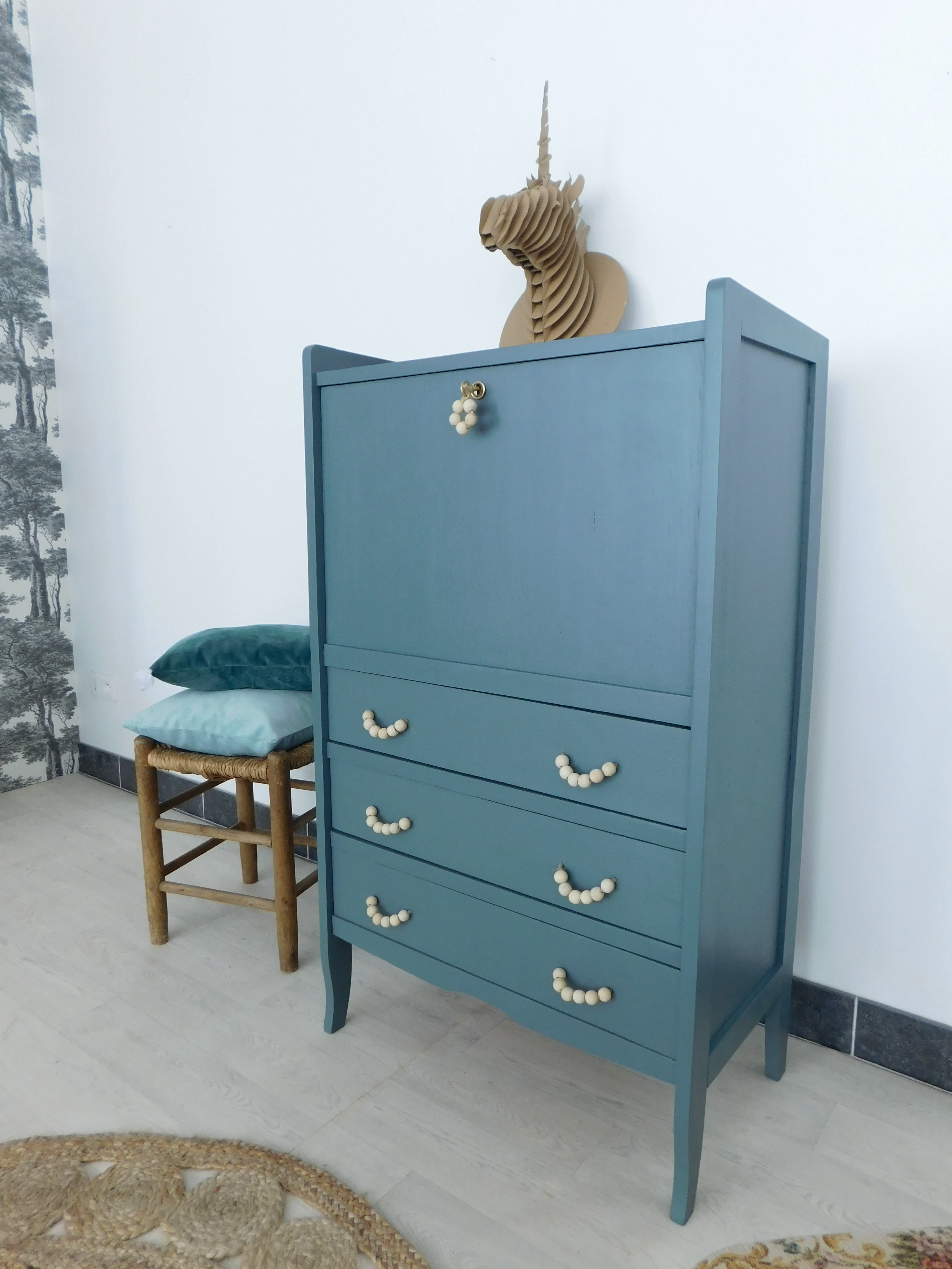 Writing desk vintage eucalyptus