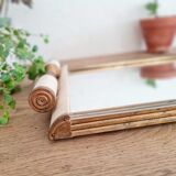 Art deco tray white wood and mirror