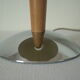 Lampe de table pied chromé et bois vintage