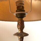 Pair of brass and jute bedside lamps