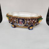 Gien earthenware jardinière, Renaissance model, 20th century.