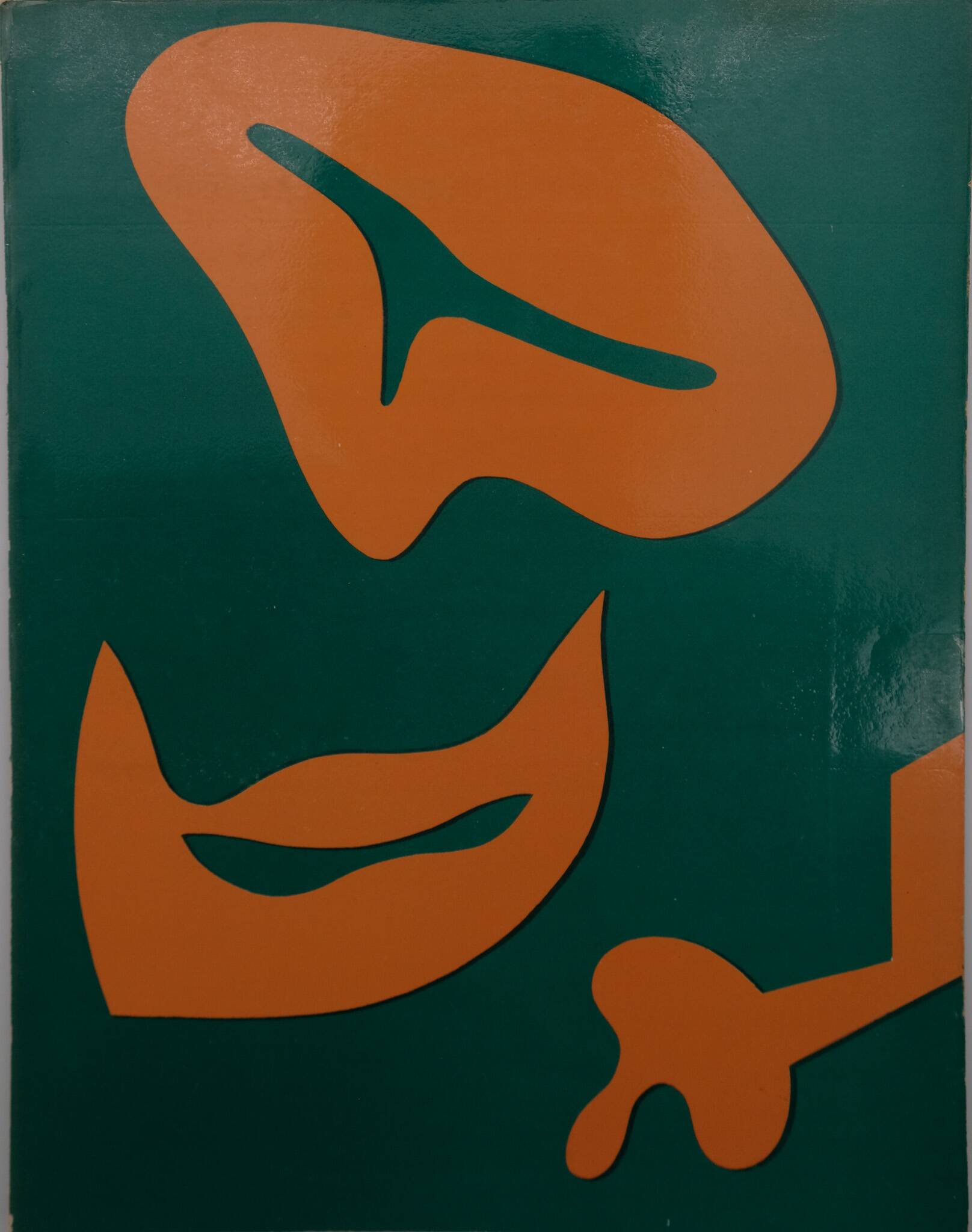 Jean arp: abstract composition in orange and green - original lithograph