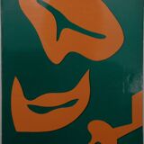 Jean arp: abstract composition in orange and green - original lithograph
