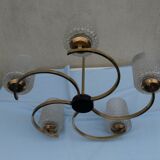 Metal and glass chandelier