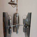 Veca style design pendant chandelier smoked glass 1960 6 lights