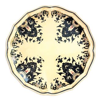 Decorative plate earthenware from salins france decoration quevilly 25,5 cm