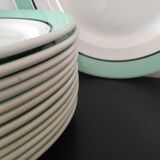 12 service plates and 1 green plate mint