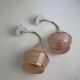 Paire d’appliques en verre de Clichy vintage