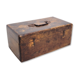 Old wooden box with locker