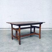 Patinated Wood Garden Table, 1970s