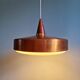 Scandinavian pendant light in copper and teak, 1960s