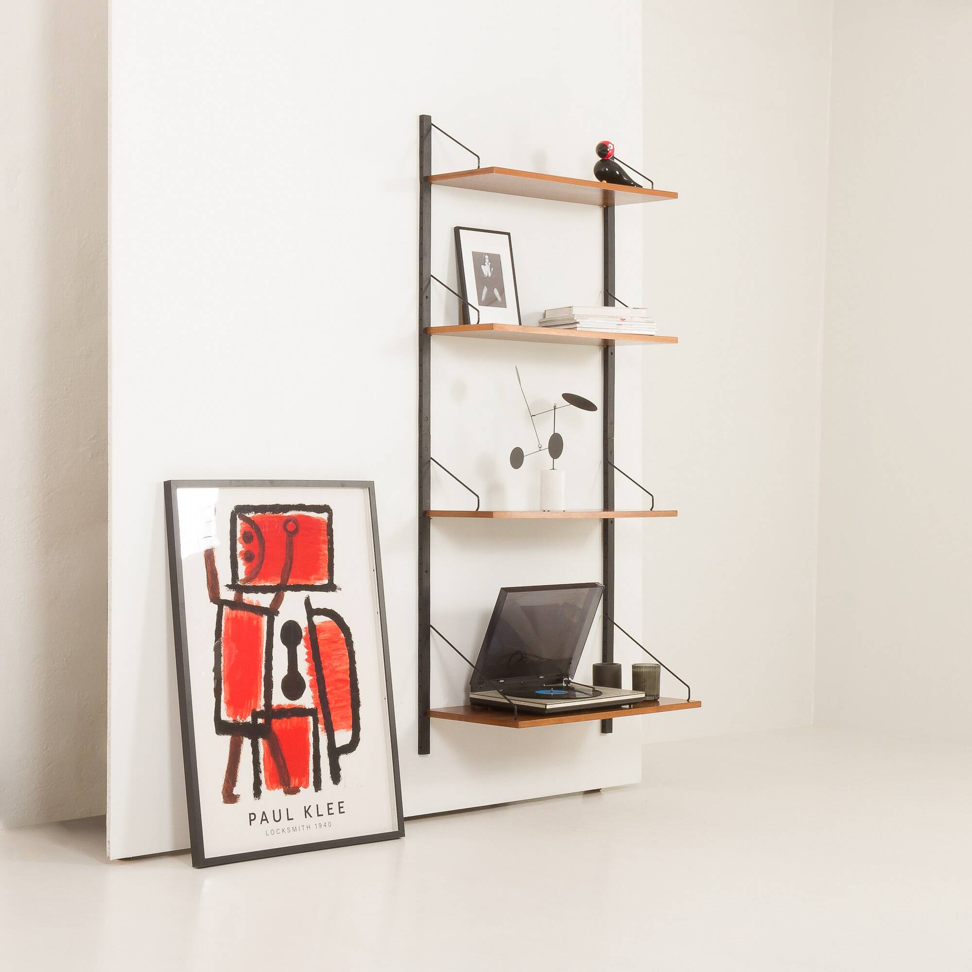 Poul Cadovius walnut wall unit with extra large shelf, Denmark 1960s