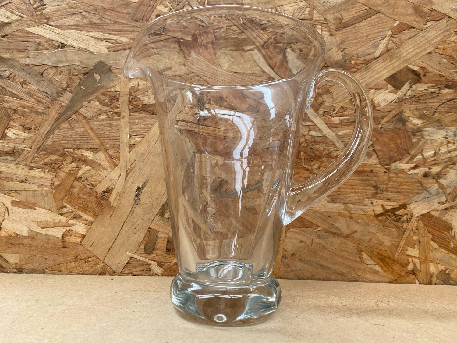 Antique Vintage Clear Blown Glass Pitcher
