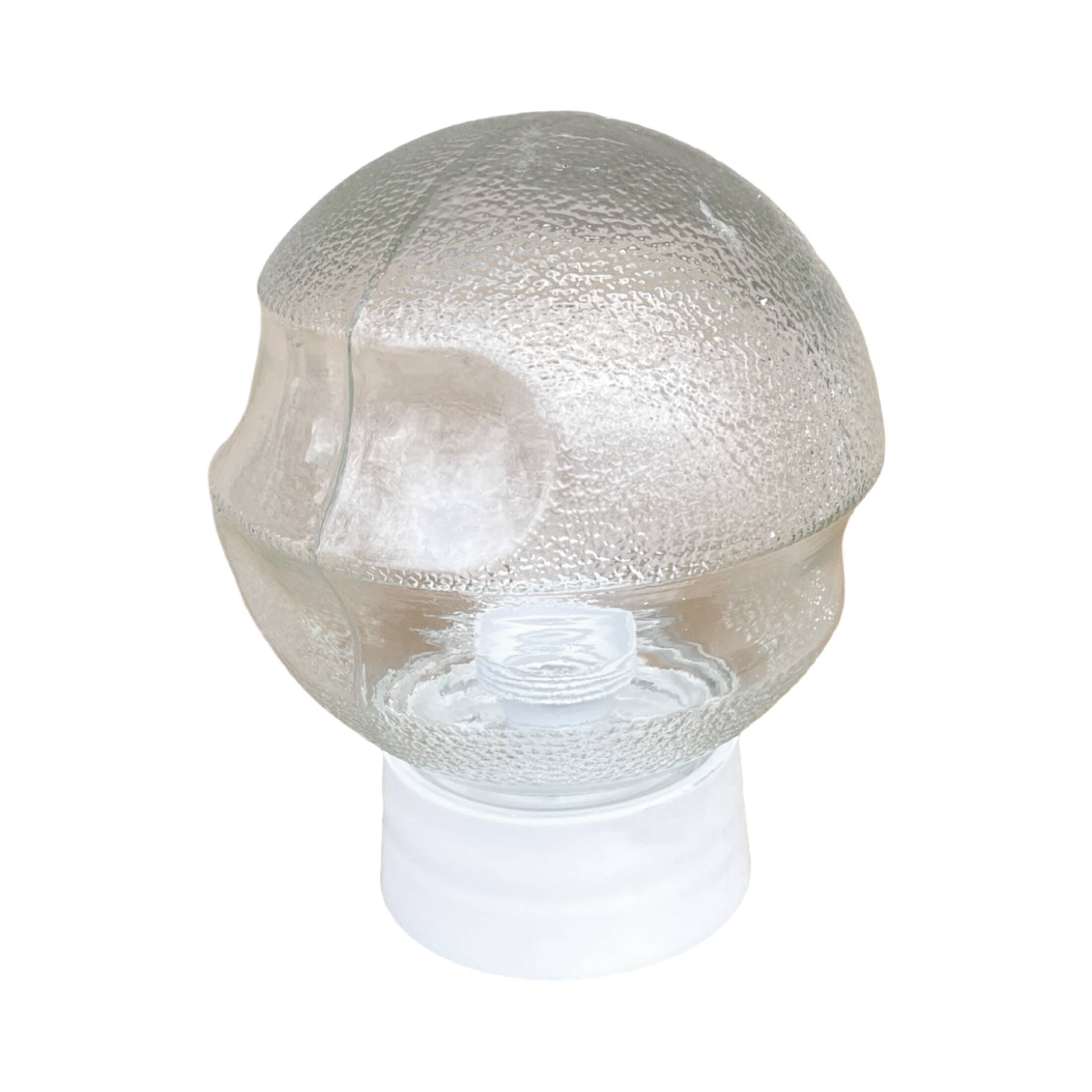 Glass industrial wall lamp, DZPE, Poland, 1970s.