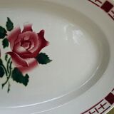 Sarreguemines and Digoin oval service plate red roses decor