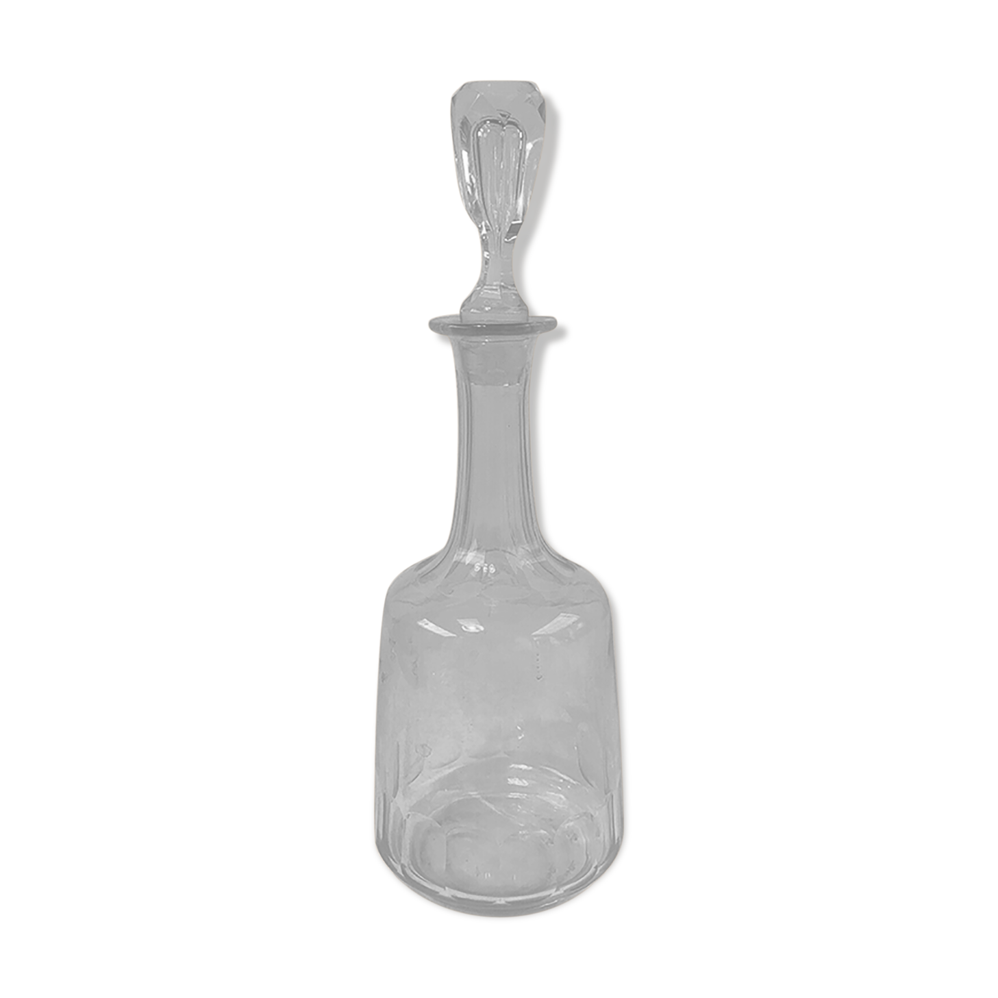 Flat rib crystal bottle late 19th century