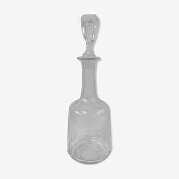 Flat rib crystal bottle late 19th century