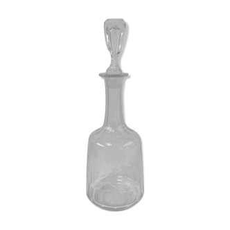 Flat rib crystal bottle late 19th century