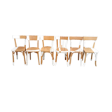 Set of 6 white feather bistro chairs