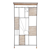 Rattan and metal coat rack