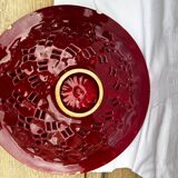 Burgundy braided ceramic bowl
