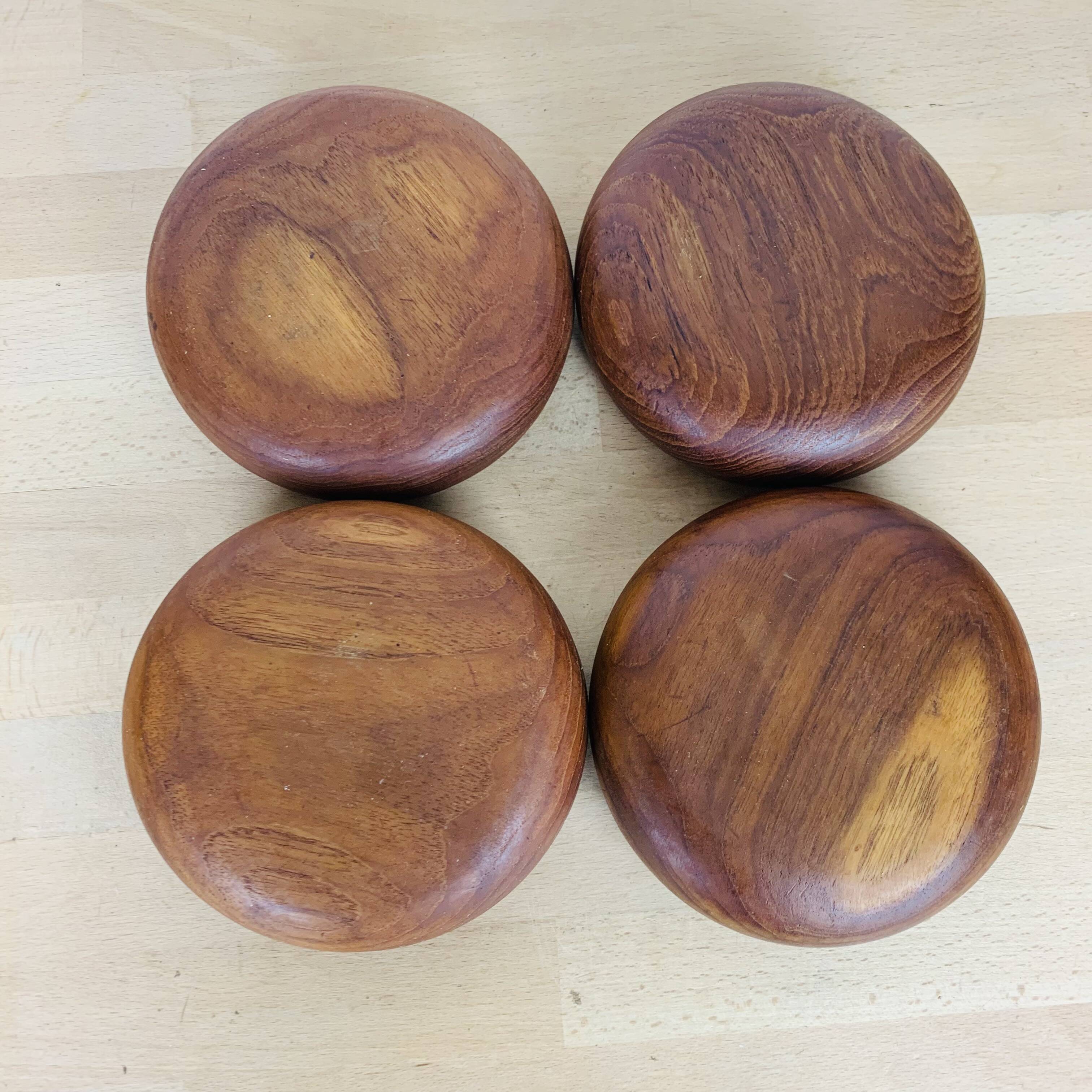 4 Danish Scandinavian teak empty pocket bowls, 1960s