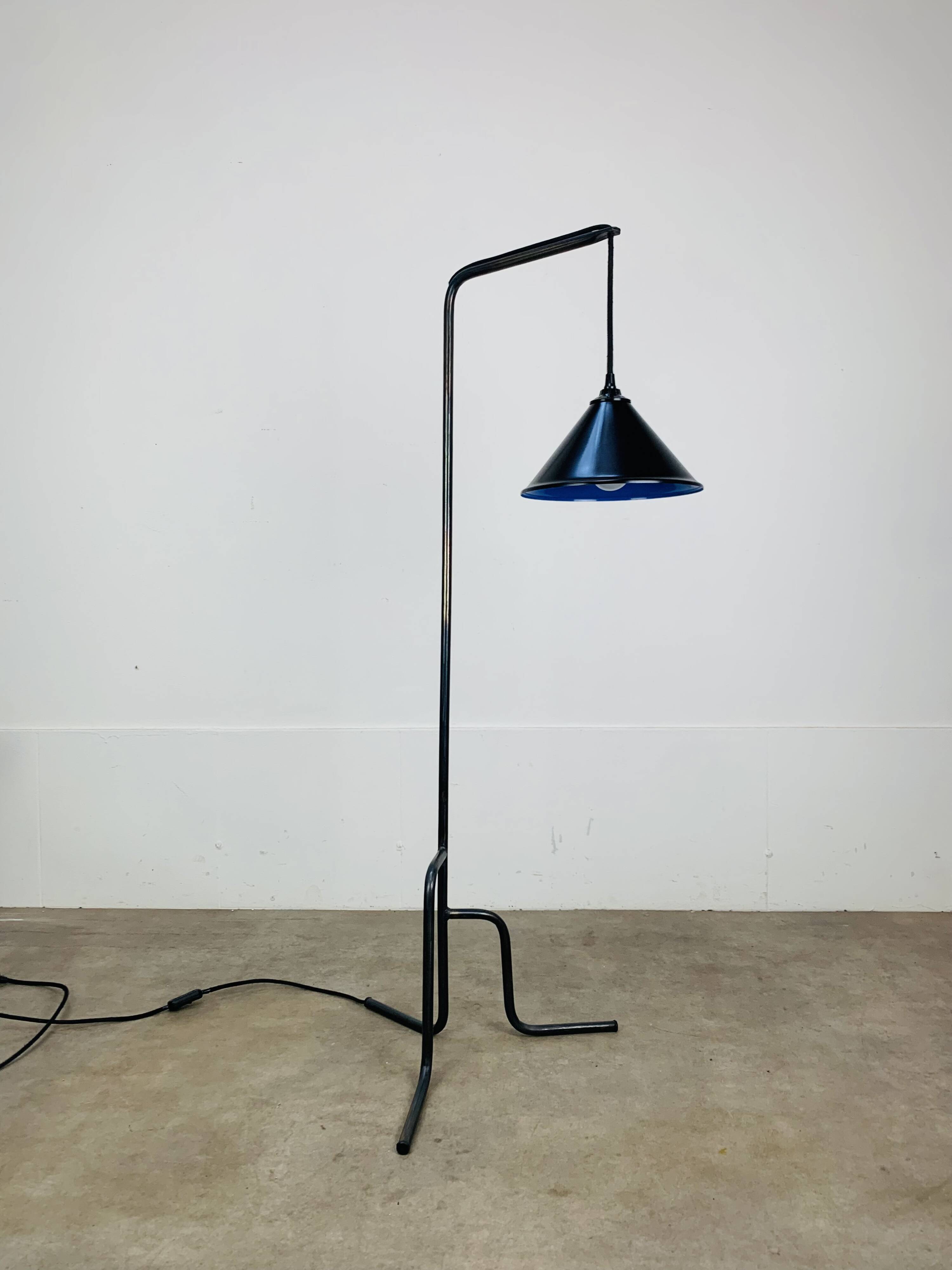 Tripod reading lamp, wrought iron, industrial style, handmade.