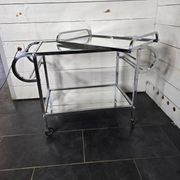 Art Deco trolley on wheels in chromed metal, 1930s