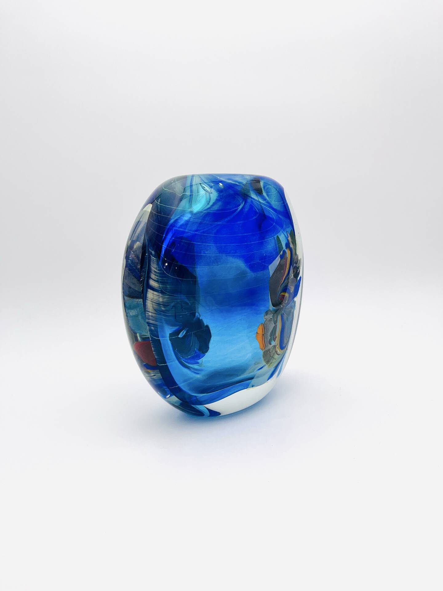 Vase Robert Pierini 2002 Studio Glass 6.3kg Inclusion Polychrome Signed