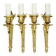 Set of 4 Louis XVI style 1-light wall lights from the 19th century - gilded bronze