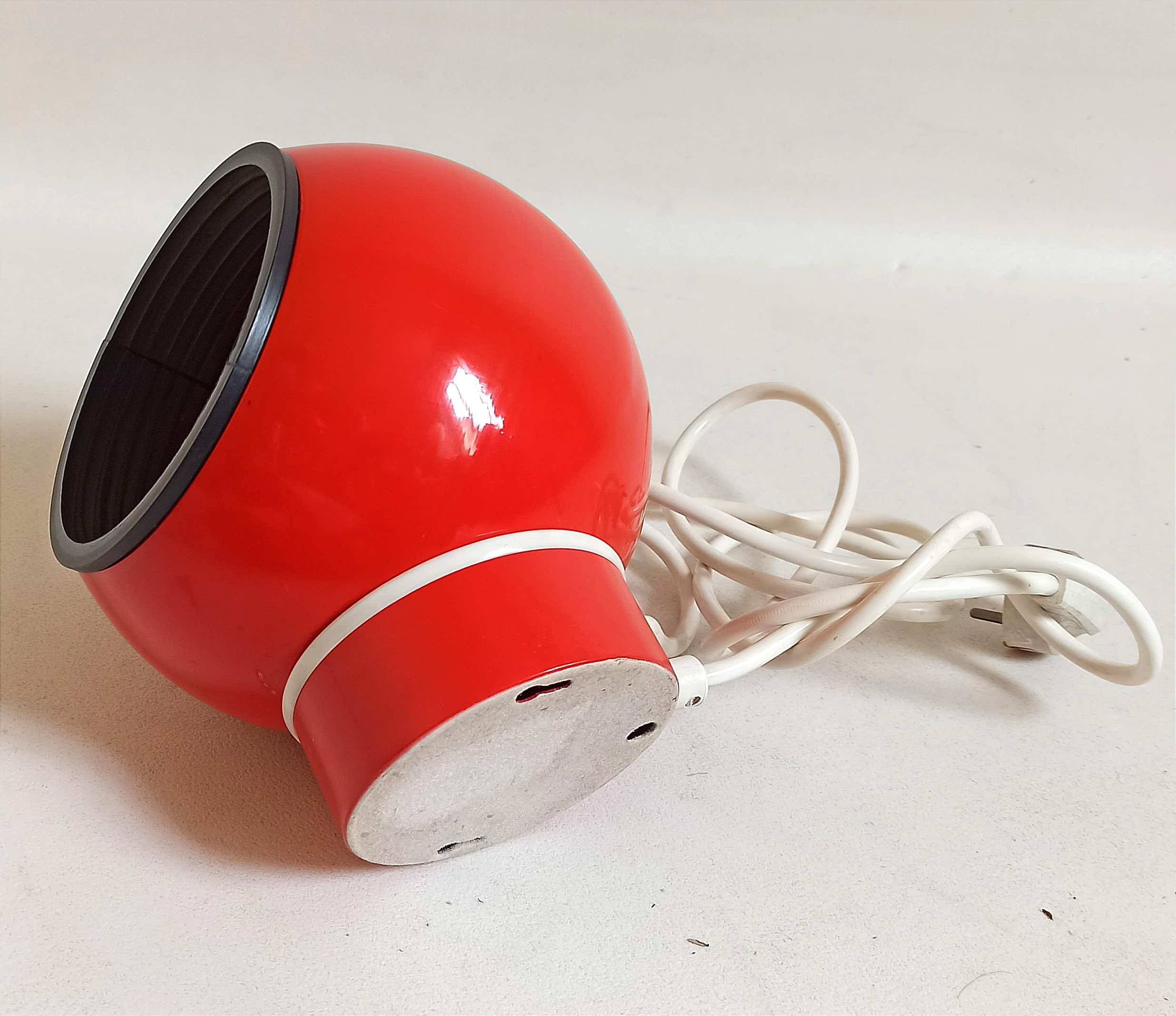 Bright Red Lita Ball Lamp Space Age 70s