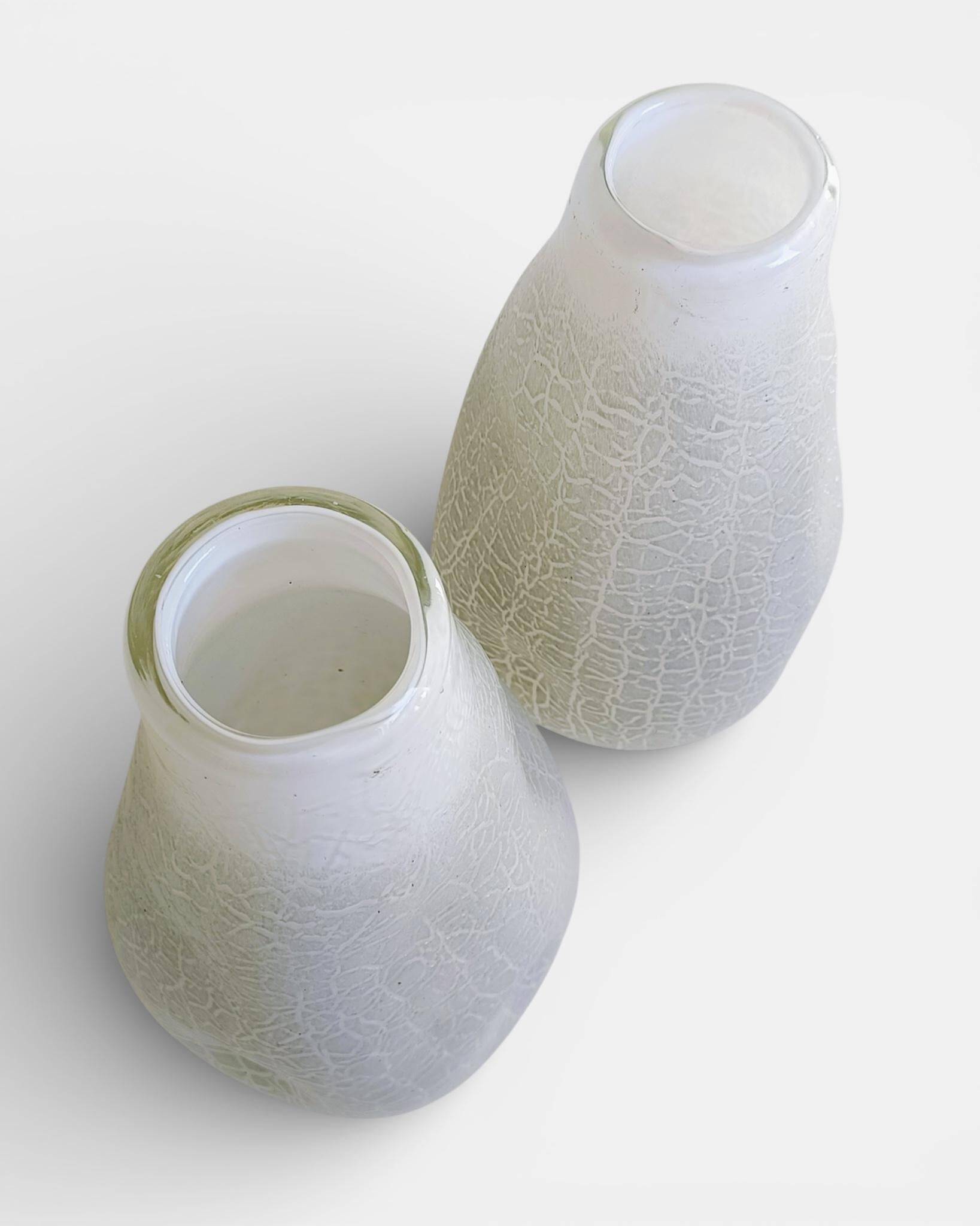 Brutalist Pair of Murano Art Glass Vases by Costantini, 1970s