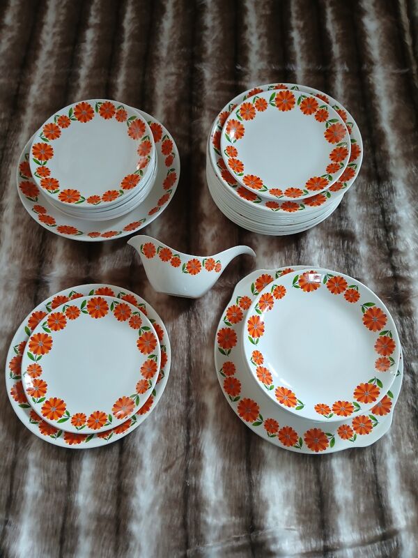 13 assiettes plates vintages Moulin des Loups