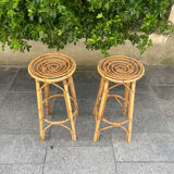 Pair of rattan stools