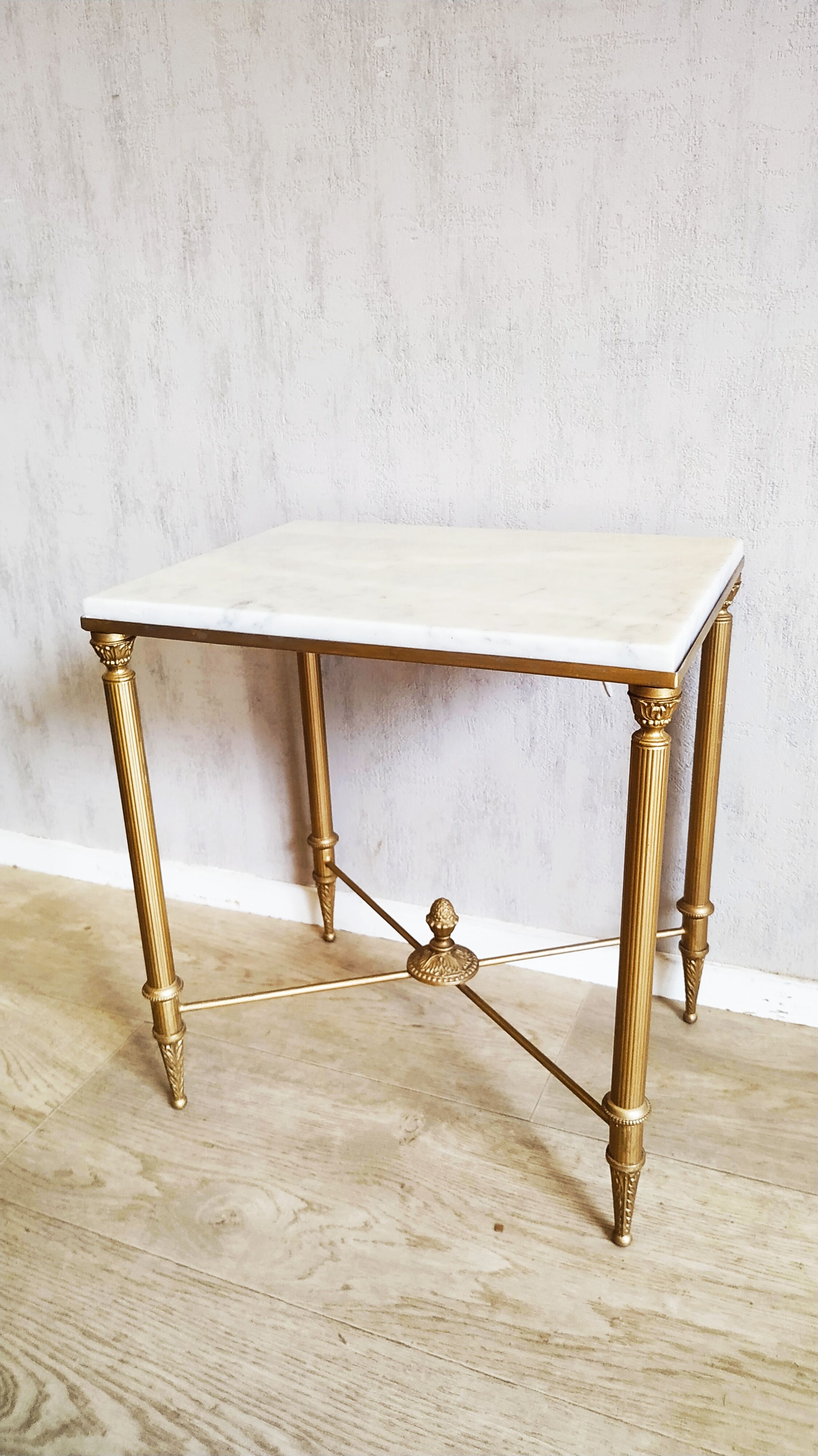 Brass and marble side table