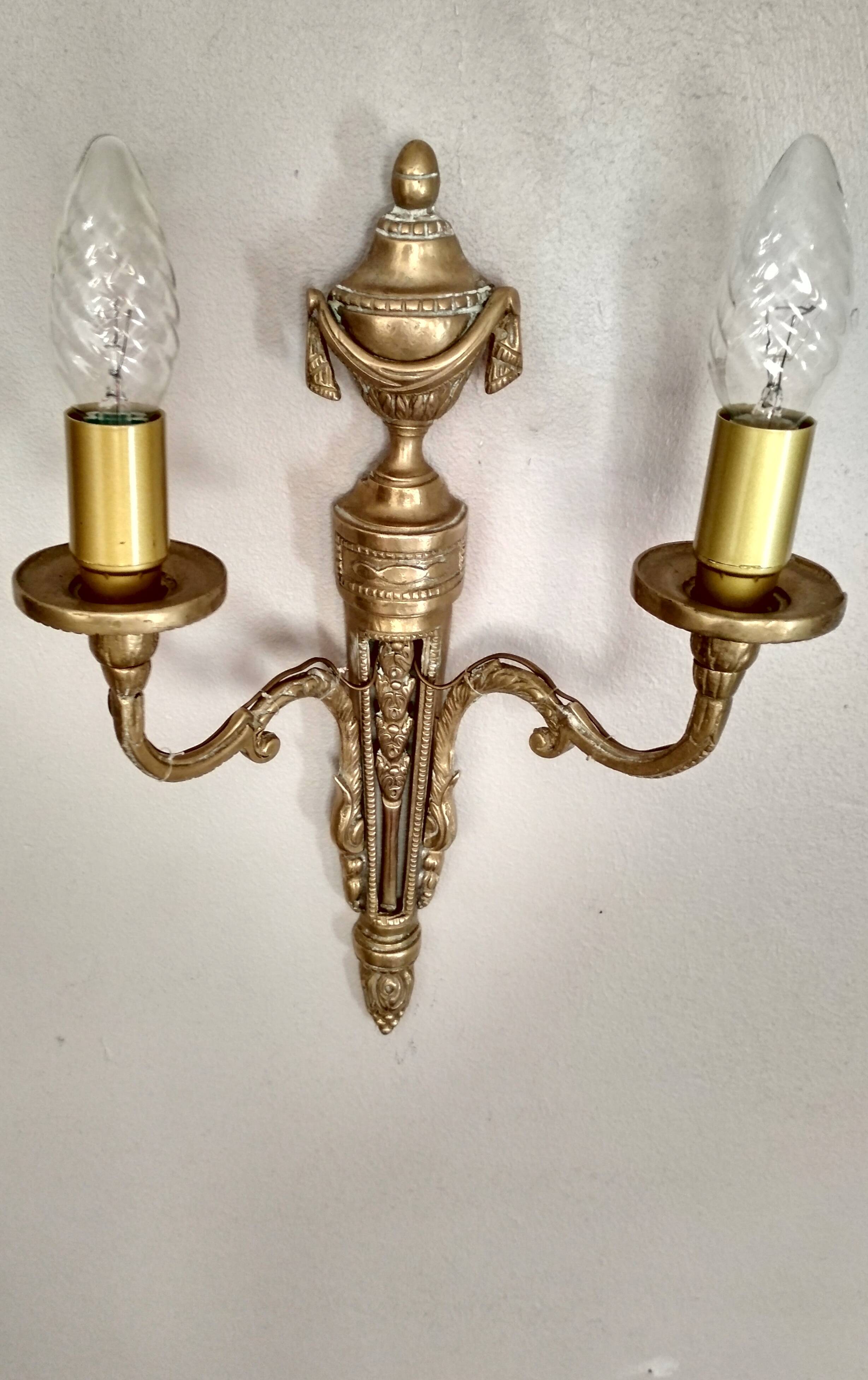 Old Wall Sconce bronze two torches style Napoleon III