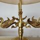 Lucien Gau empire style lamp in solid bronze gilded with bright gold "with swans"