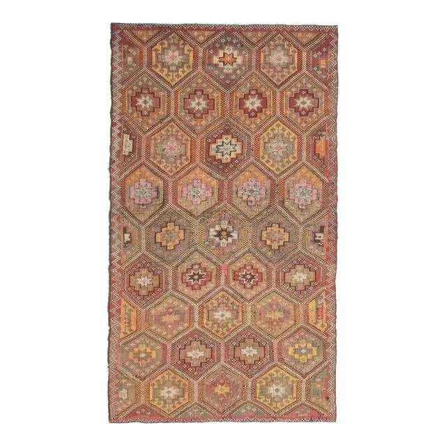 Vintage Turkish Oushak Handmade Wool & Cotton Brown Area Rug 164x288