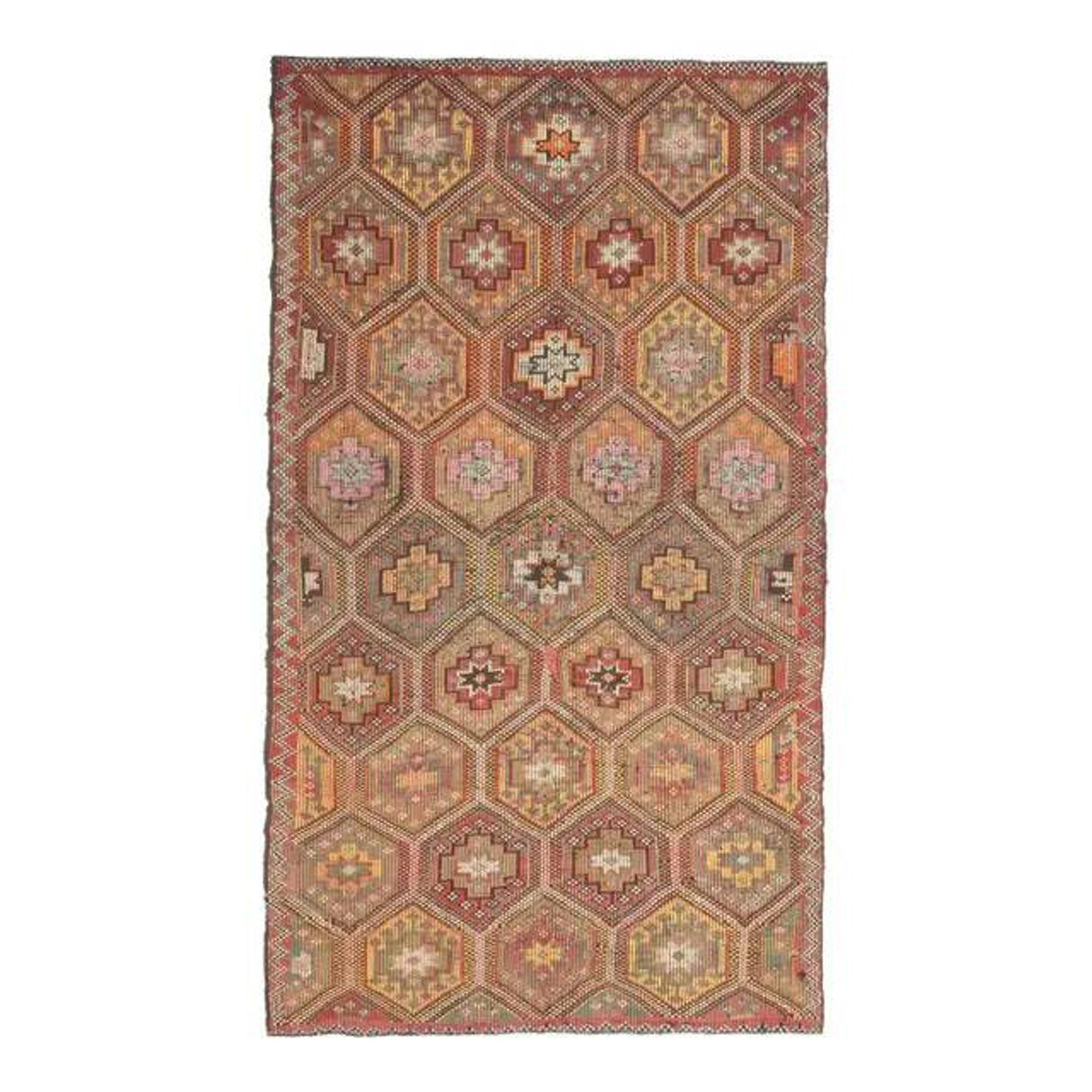 Vintage Turkish Oushak Handmade Wool & Cotton Brown Area Rug 164x288