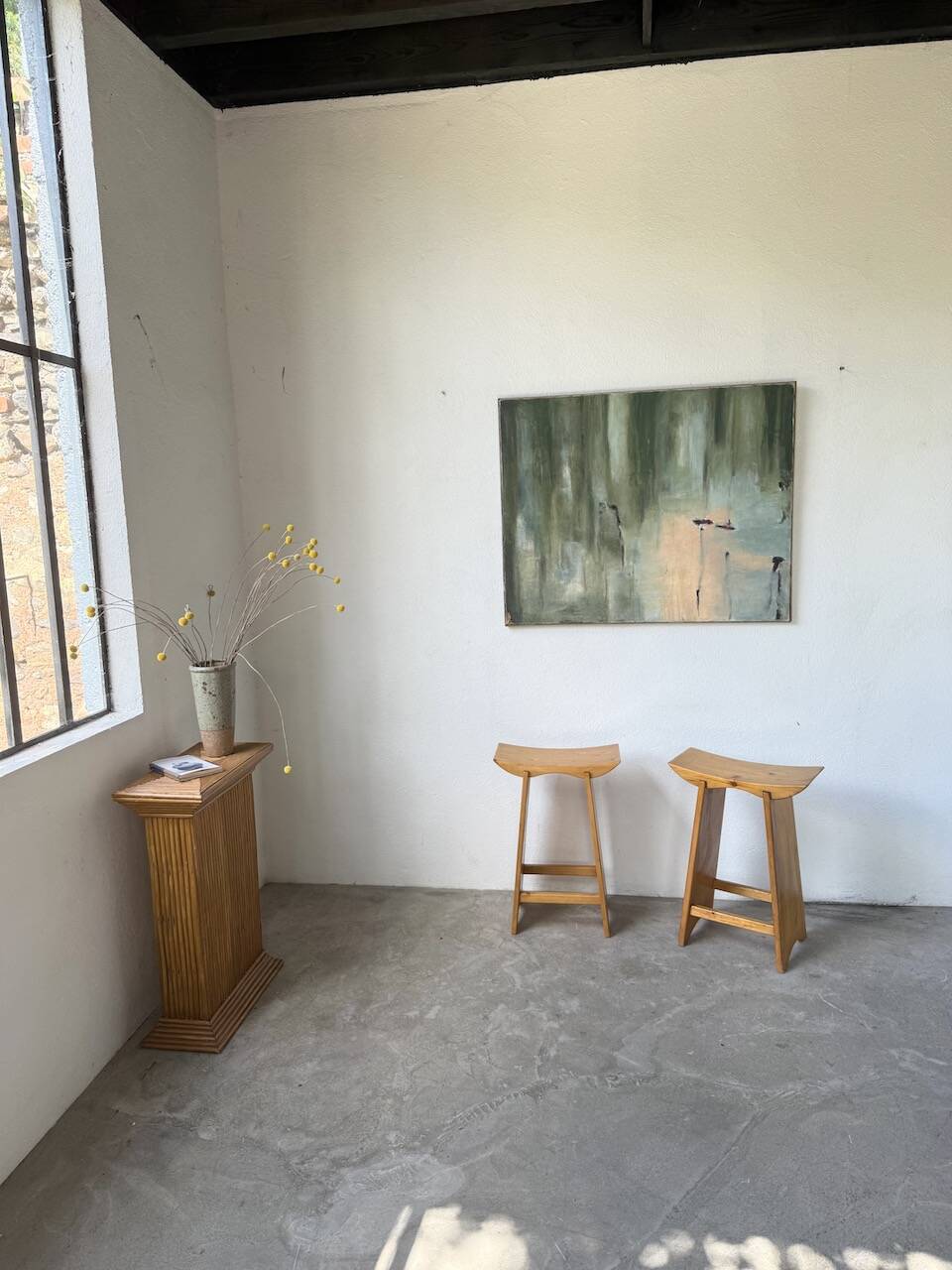 Toile abstraite nymphéas signée JP Perron, XXème