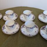 18-piece porcelain coffee set signed "Aux Lions de Faïence Paris"