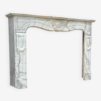 Louis XV style fireplace in arabescato marble nineteenth century