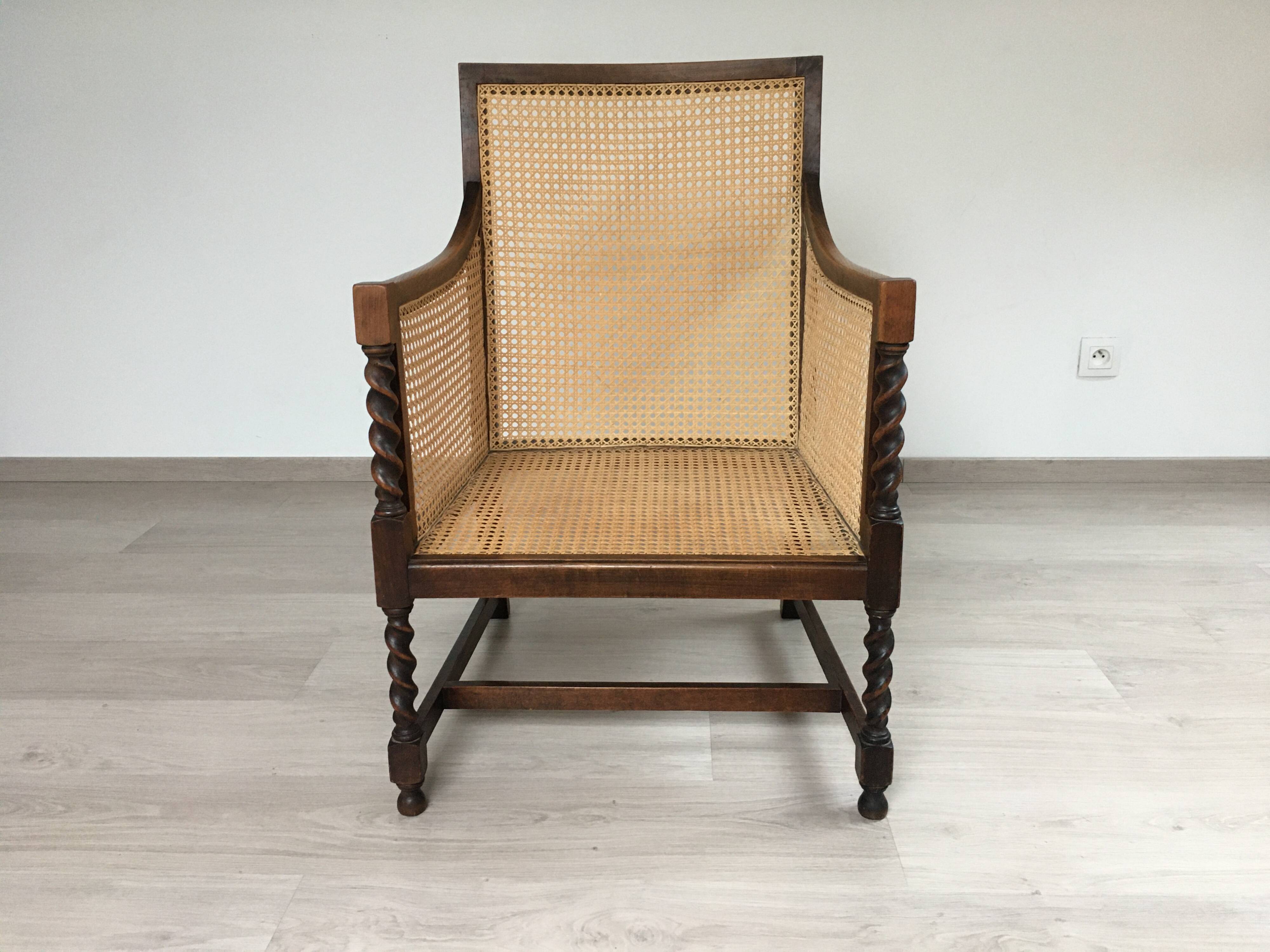 1950s cane armchair