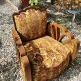 Art Deco armchair solid walnut