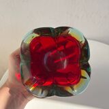 Grand cendrier / ashtray en verre de Murano Sommerso