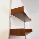 Wall shelf library with vintage ARP Minvielle secretary bar