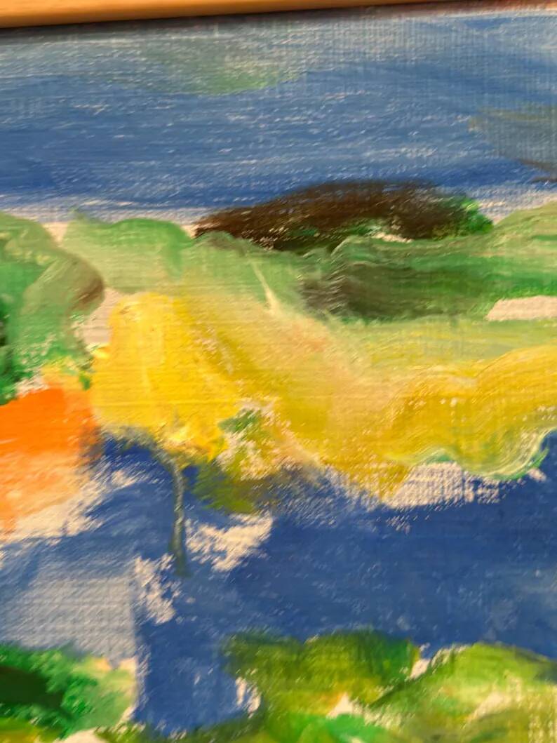 Huile sur toile originale suédoise – "Composition" par Inge Blomqvist