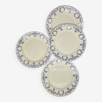 4 Assiettes plates  Luneville datant de 1890